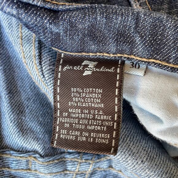 7 For All Mankind Jeans Size 30 Lowrise Bootcut Darkwash Flare - Picture 6 of 6